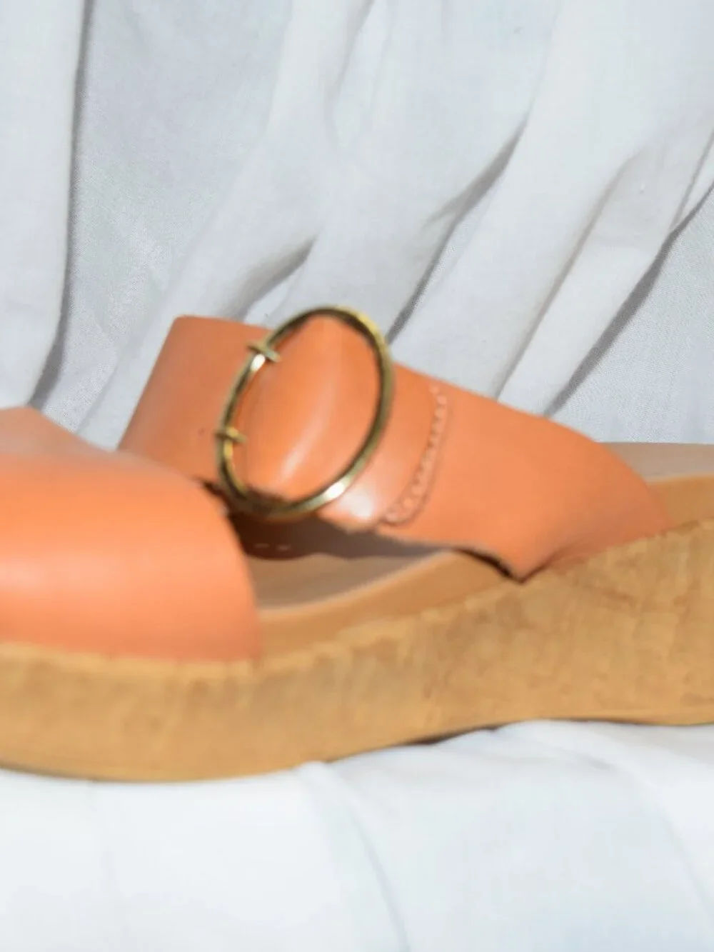 Mariella Made In Italy Women's Brown Leather Wedge Slip-On Size 10M